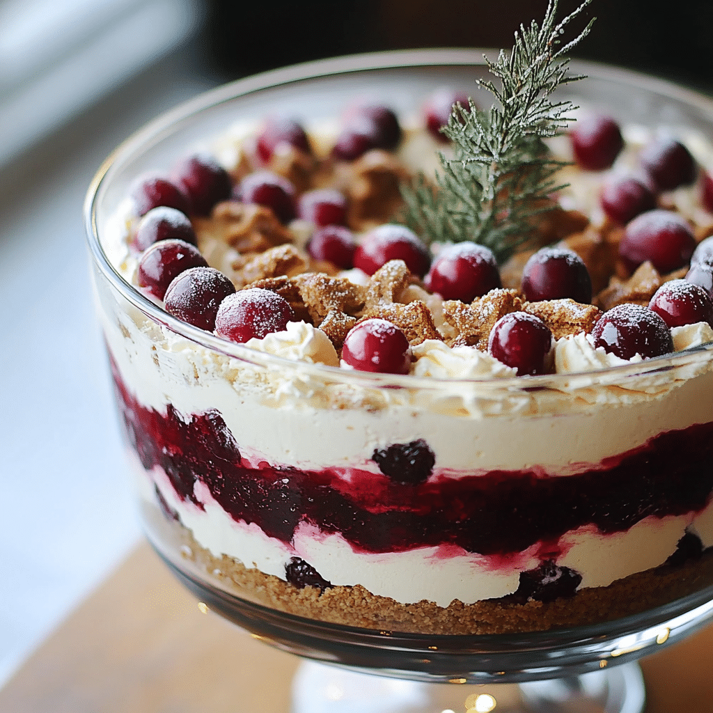 Gingerbread Trifle with Cranberry