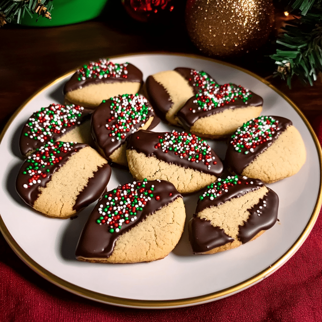 Chocolate Dipped Christmas Cookies